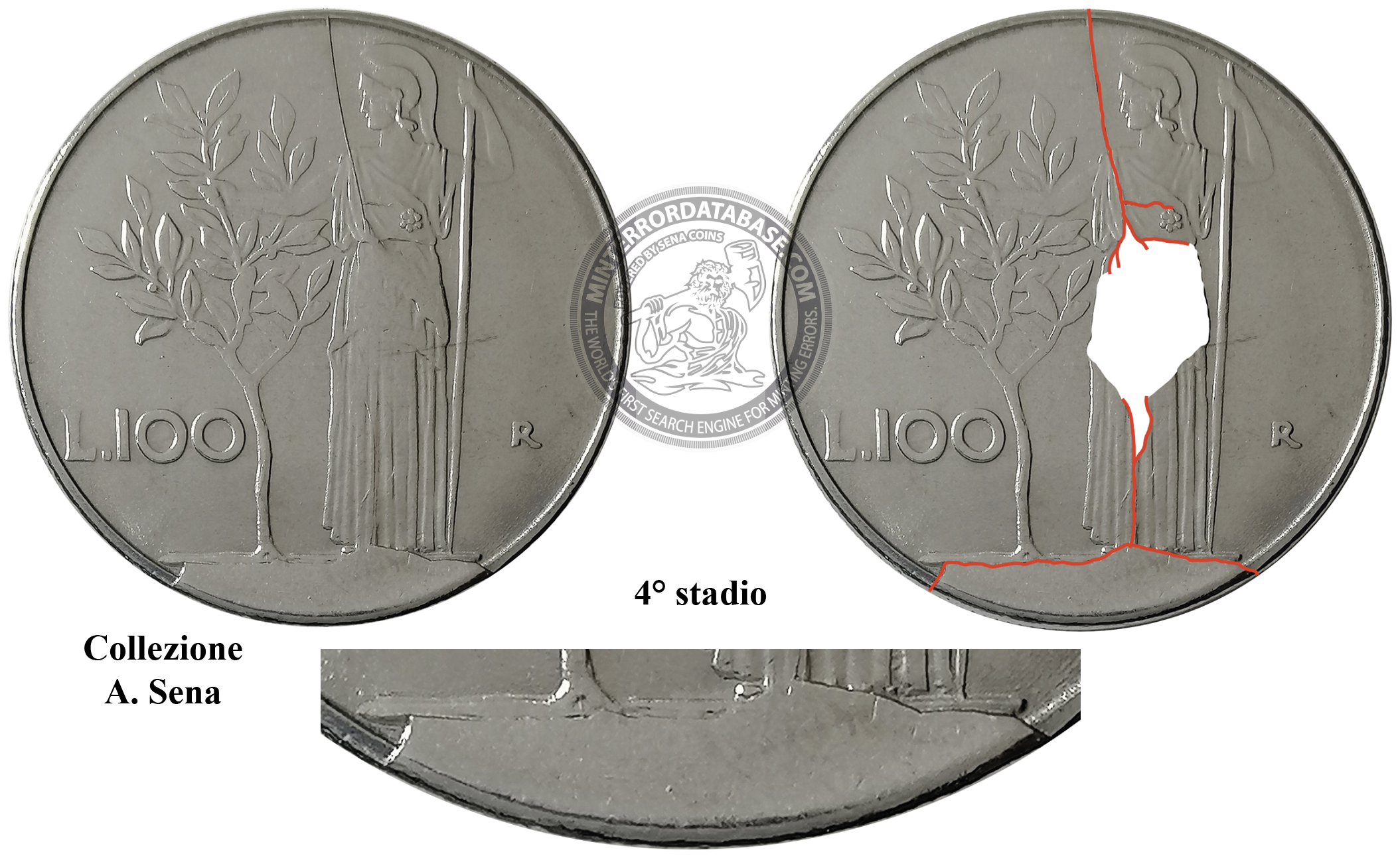 100 lire senza data quarto stadio