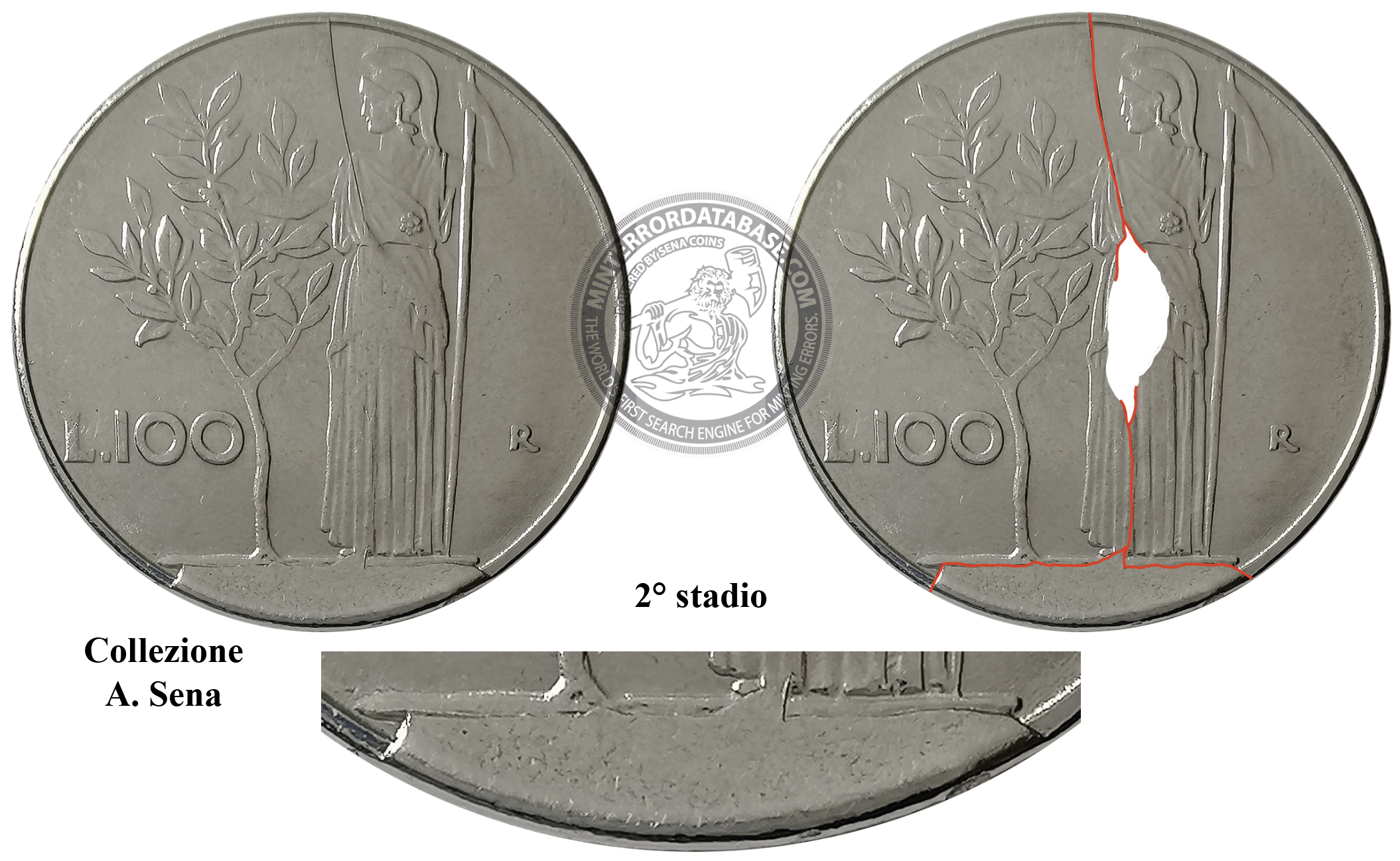 100 lire senza data secondo stadio