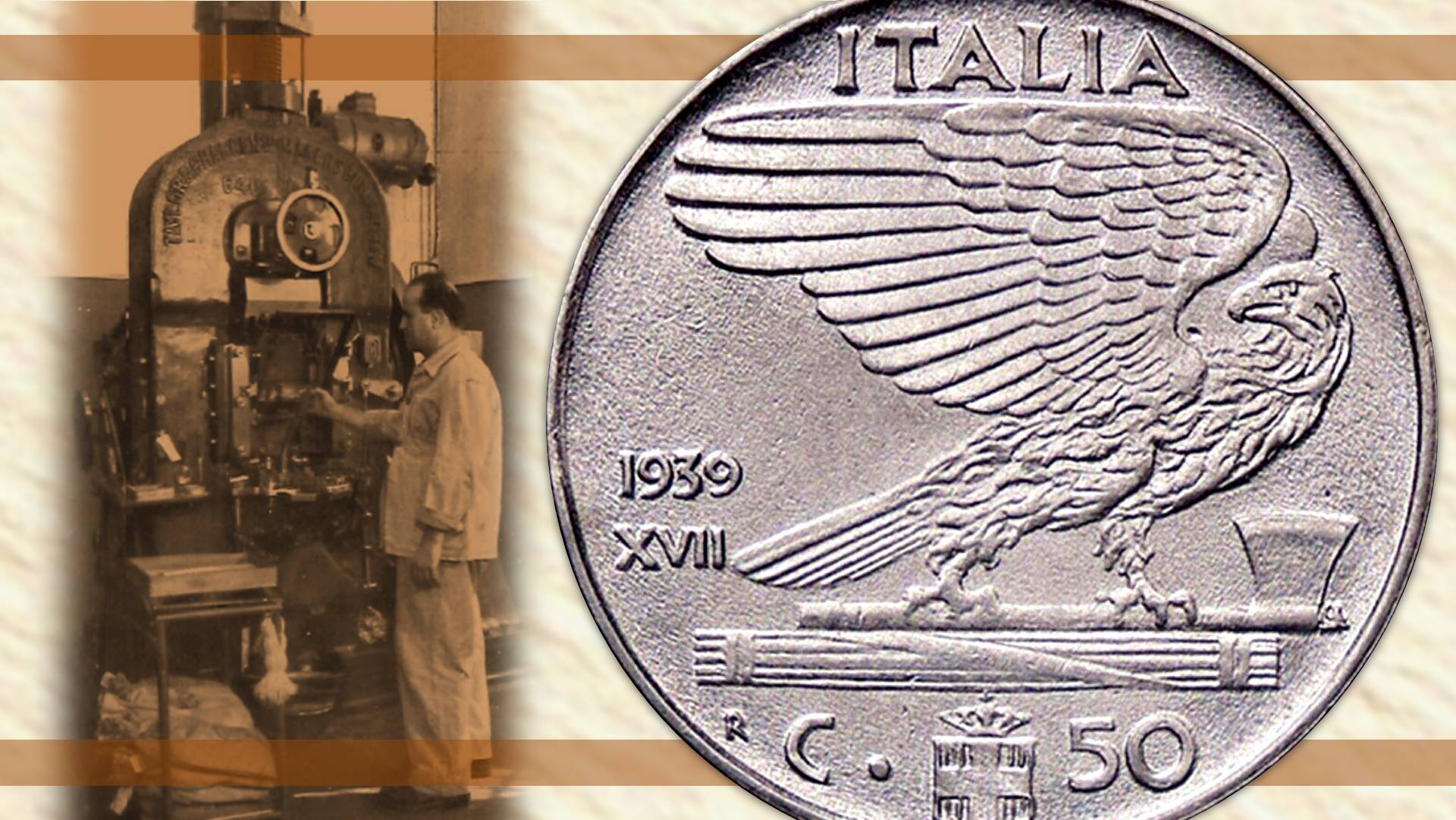 DUE CONI DIVERSI per la PROVA dei 50 centesimi 1939-XVII